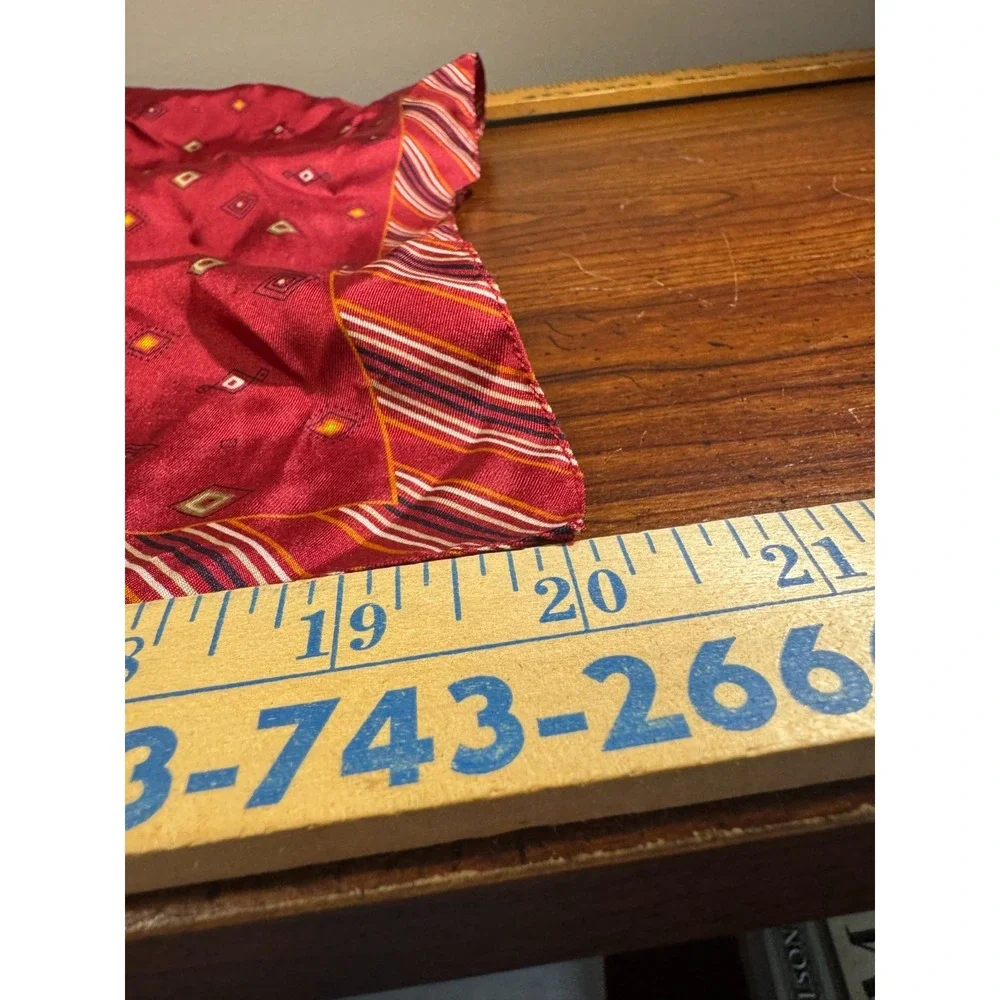 Gap Silk Square Scarf Neck Wrap Small Striped Geometric Heritage 19.5x20 Italy